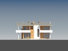 Красивый проект современного дома на две семьи с плоской крышей