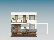 Красивый проект красивого классического дома с гаражом и мансардой
