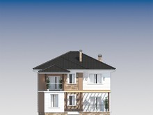 Оригинальный проект коттеджа с террасой и балконом площадью 200 m²