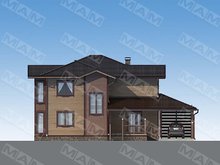 Оригинальный проект дома 270 m² с деревянным фасадом