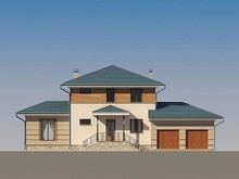Оригинальный проект жилого загородного дома 220 m² с террасой