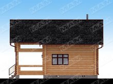 Архитектурный проект деревянного гостевого дома с баней, изготовленного из бруса