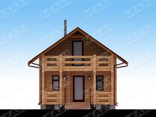 Архитектурный проект деревянного гостевого дома с баней, изготовленного из бруса