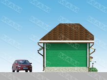 Архитектурный проект аккуратного гаража с удобной маленькой сторожкой