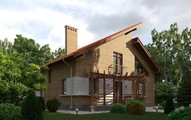 Красивый проект оригинального дома с кирпичным фасадом