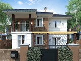 Оригинальный проект коттеджа с террасой и балконом площадью 200 m²
