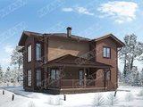 Оригинальный проект дома 270 m² с деревянным фасадом