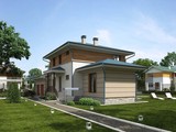 Оригинальный проект жилого загородного дома 220 m² с террасой