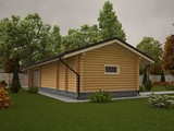 Удобный гараж с деревянным фасадом