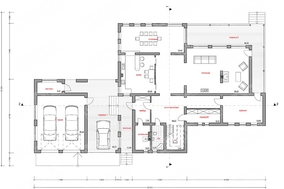 Проект роскошного двухэтажного особняка вытянутой формы