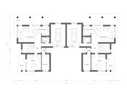 Красивый проект современного дома на две семьи с плоской крышей