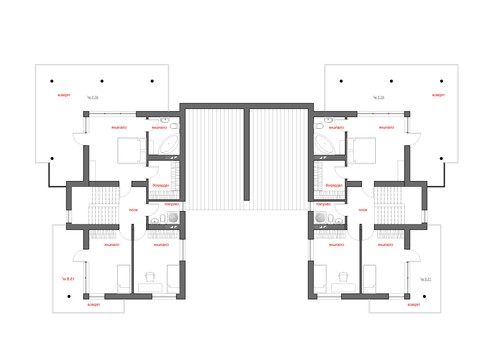 Красивый проект современного дома на две семьи с плоской крышей