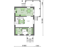 Красивый проект загородного коттеджа с отдельным выходом на террасу