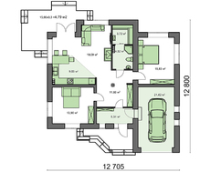 Красивый проект дома с кирпичным фасадом и сауной