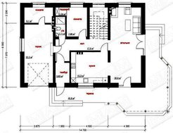 Красивый проект классического загородного коттеджа с верандой