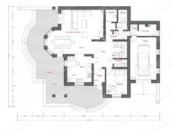 Красивый проект дома с мансардой и уютной террасой