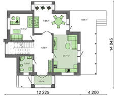 Красивый проект двухэтажного загородного коттеджа с оригинальной крышей