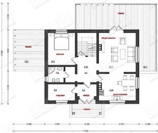Красивый проект уютного дома с мансардным этажом и с просторной террасой