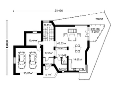 Красивый проект коттеджа с зимним садом и бильярдной