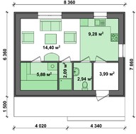 Проект удобной современной бани с кухонной зоной