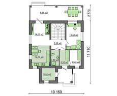 Проект стильного светлого 2-х этажного дома