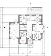 Оригинальный проект классического коттеджа 220 m² с гаражом и террасой