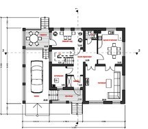 Оригинальный проект загородного особняка с гаражом и зимним садом