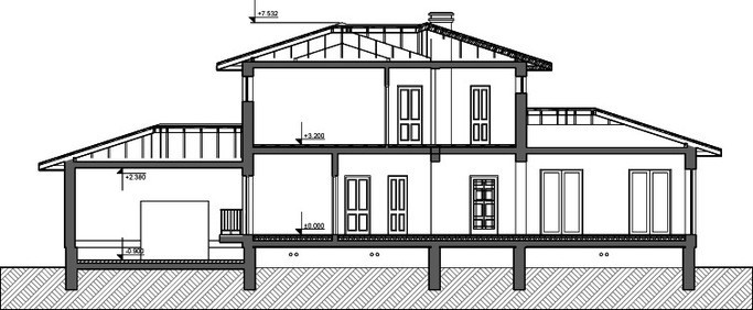 Оригинальный проект удобного современного дома 300 m²