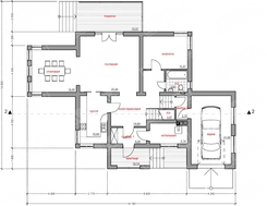Оригинальный проект жилого дома с гаражом для 1 авто и удобной террасой