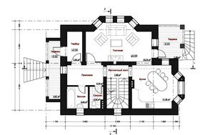 Оригинальный проект загородного жилого двухэтажного дома в старинном стиле